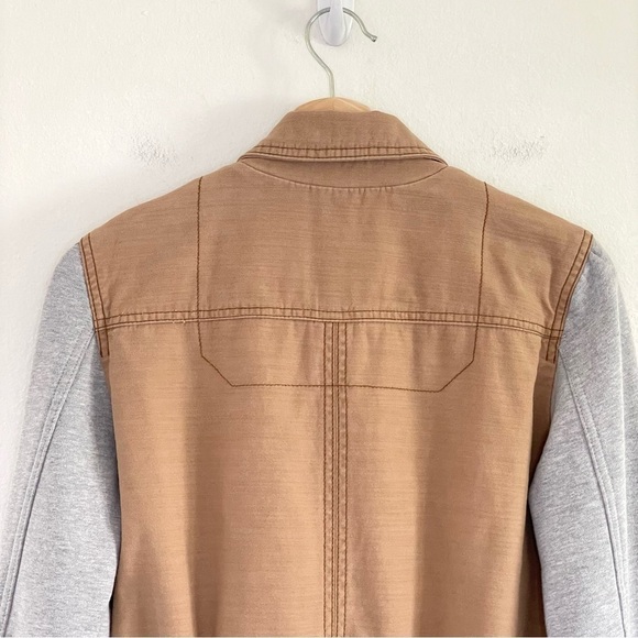 Anthropologie Hei Hei Excursion Collared Bomber Jacket Tan Grey Small - Picture 10 of 15